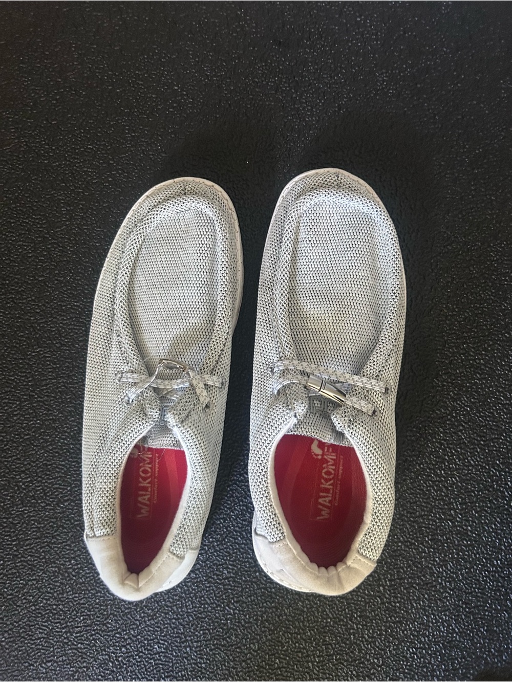 Hey Dude Men’s Light Grey Knit Slip-On Loafers